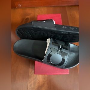 Salvatore Ferragamo Men’s Groove 2 Slide Sandals